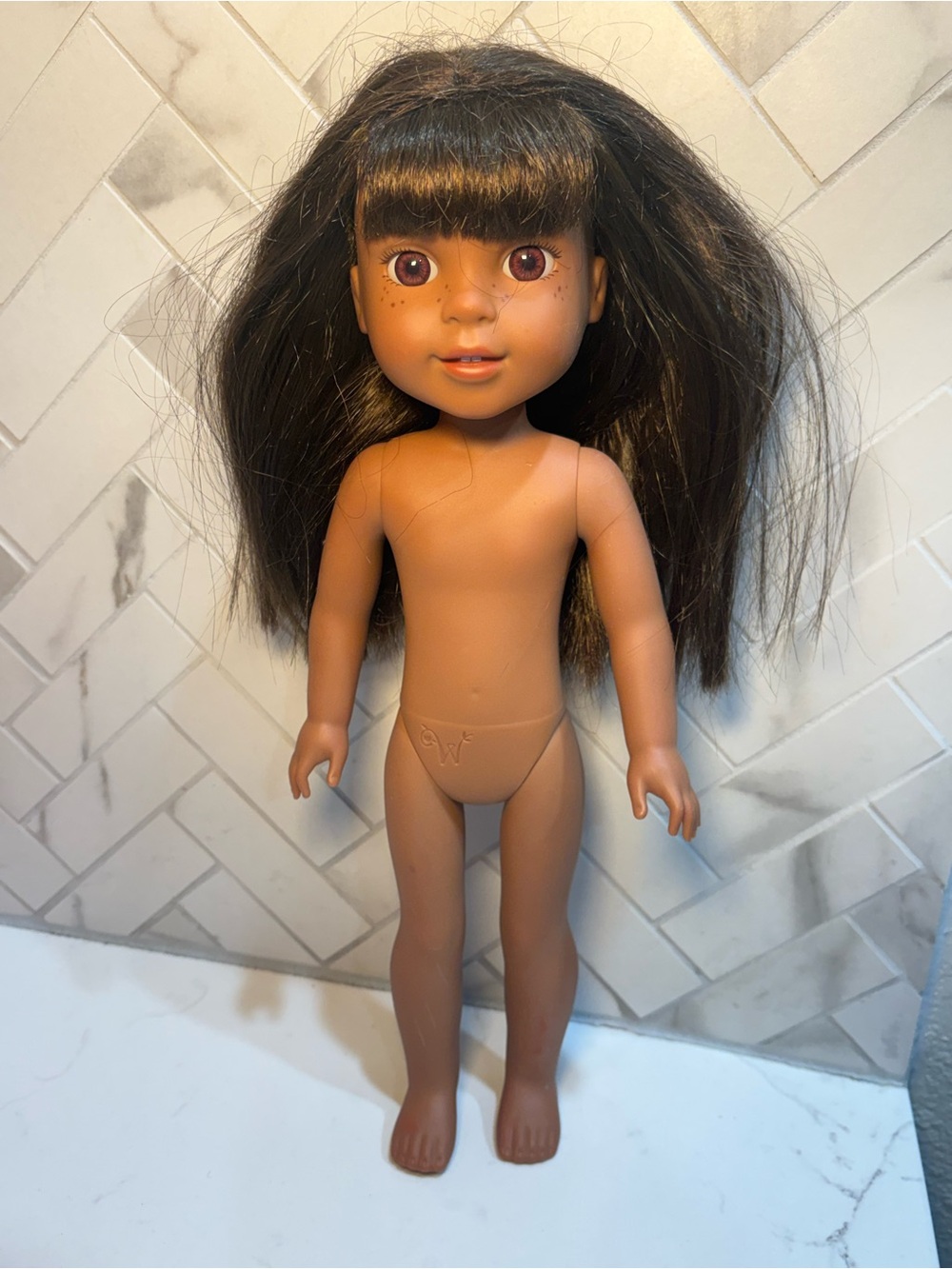 American Girl welliewishers Ashlyn doll 14.5 inches –nude